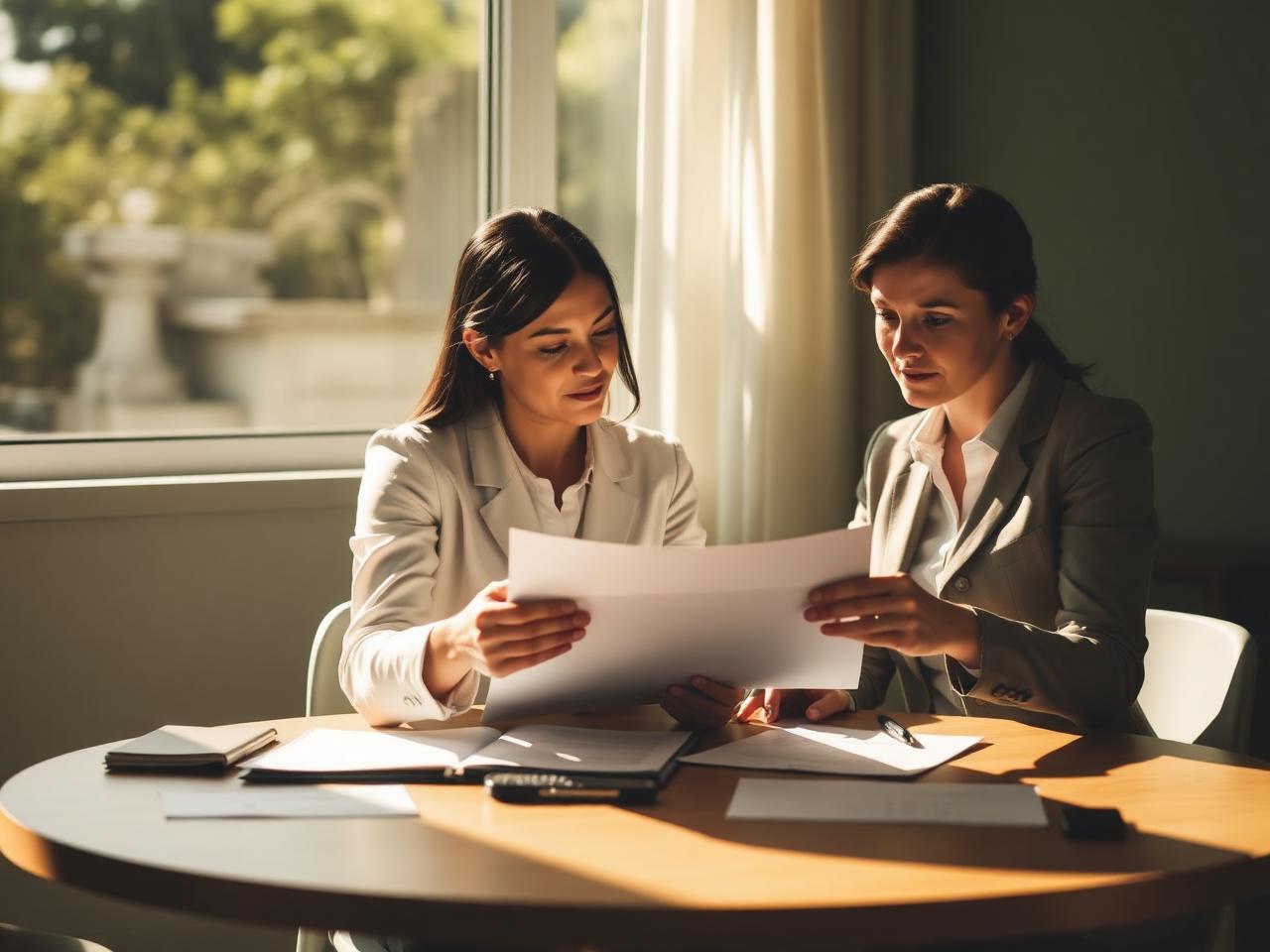 A bookkeeper reviewing reconciled financial reports